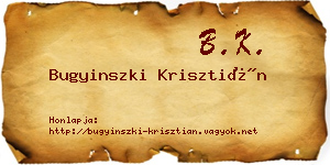 Bugyinszki Krisztián névjegykártya
